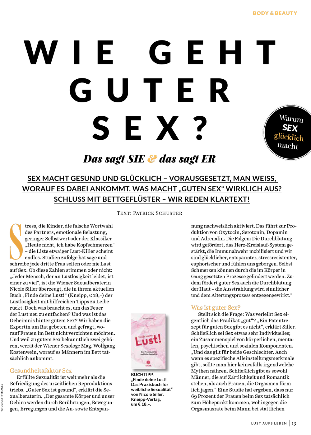 Nicole Siller "Wie geht guter Sex?" Lust aufs Leben 03/2019