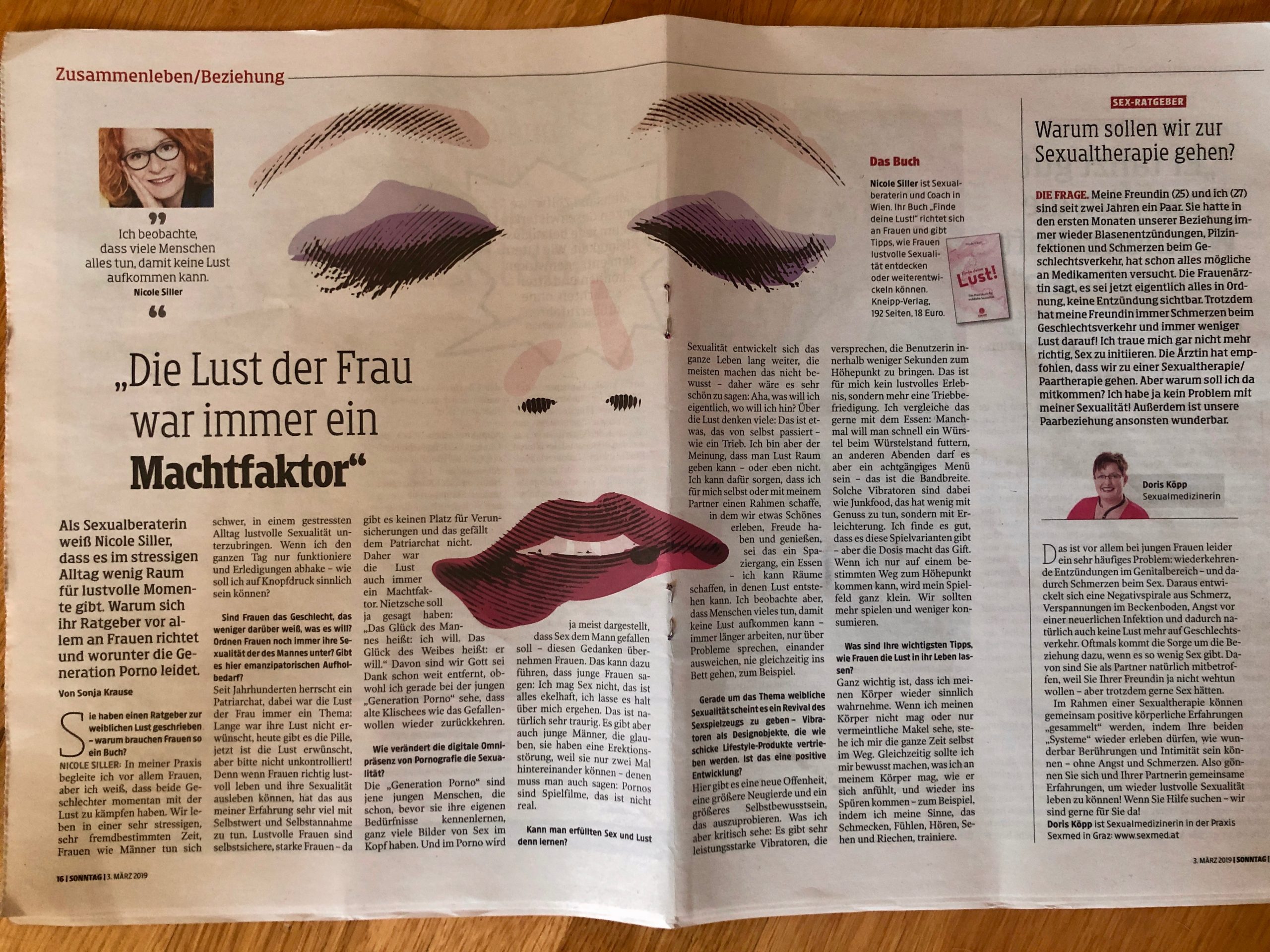 Nicole Siller lebendich. "Die Lust der Frau war immer ein Machtfaktor" Kleine Zeitung, 03.03.2019